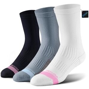 BRISIRA Coolmax Bamboo Viscose Compression Running Crew Socks Small Size 5-7